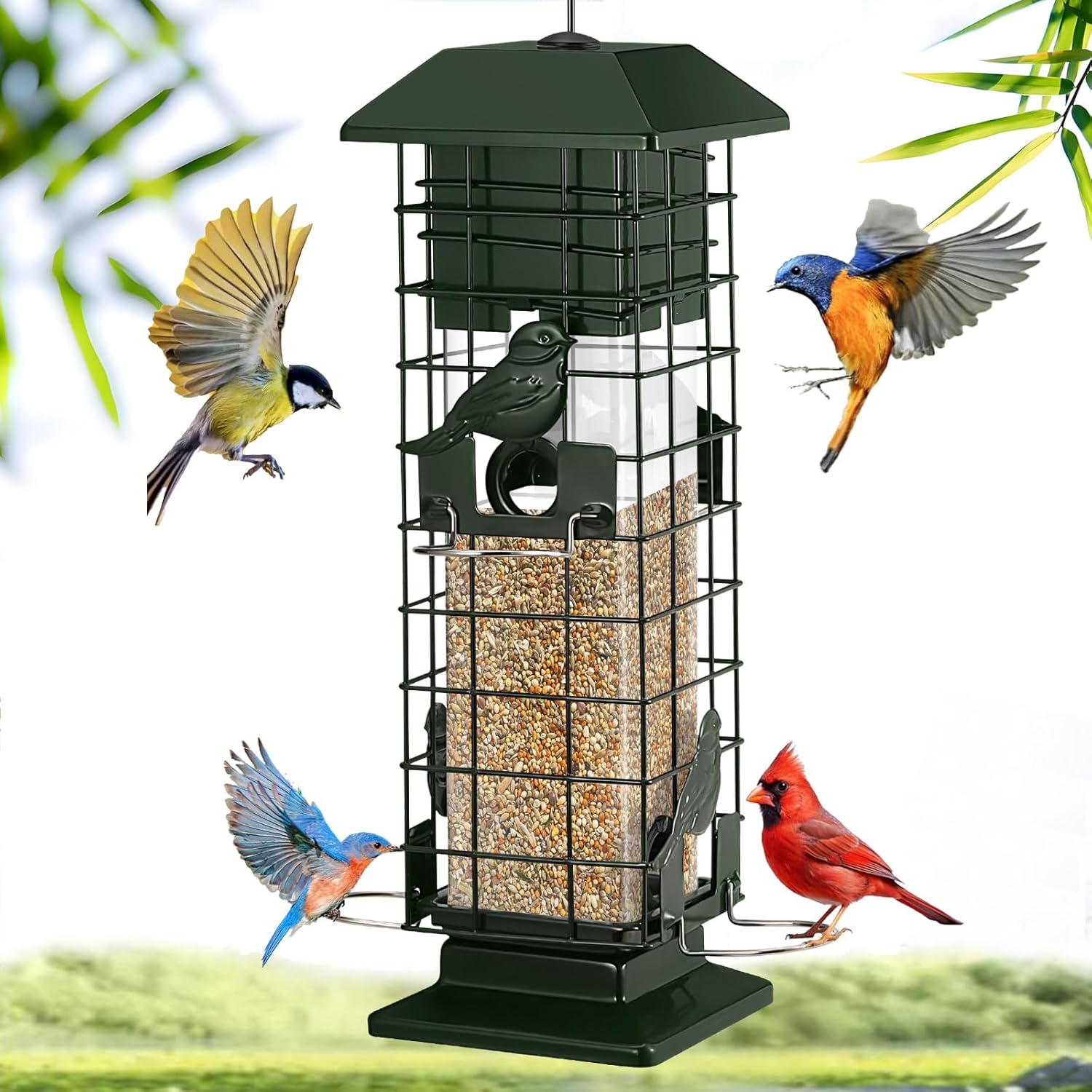 Squirrel Proof Bird Feeder with Weight Activated Perches Design