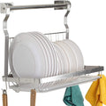 Over Sink Dish Drainer Drying Rack - Space Saving Foldable Wall Mount