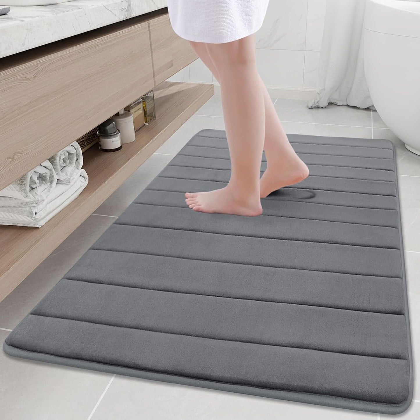 Buganda Memory Foam Bath Mat - Ultra Soft Non-Slip Rug 47x32