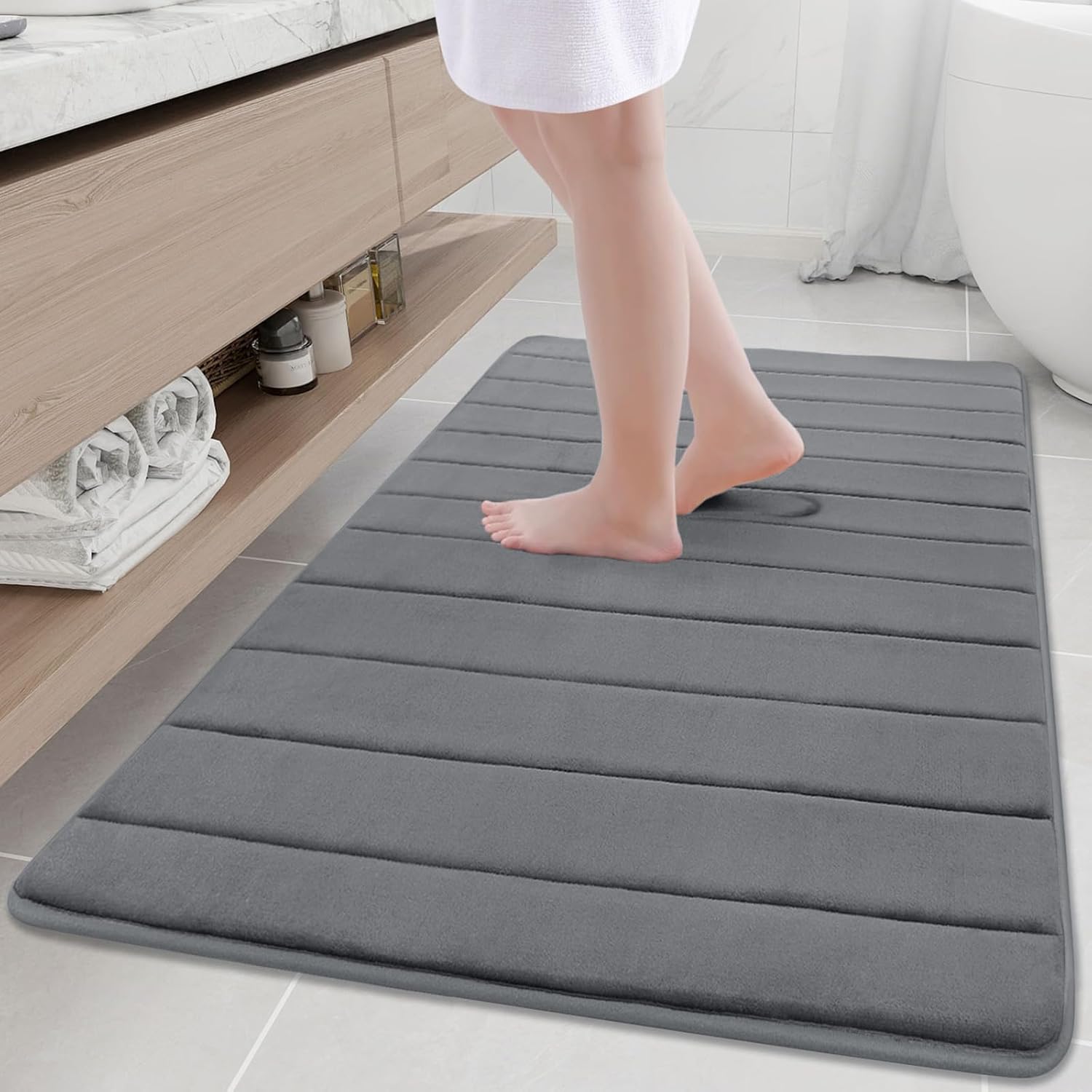 Buganda Memory Foam Bath Mat - Ultra Soft Non-Slip Rug 47x32