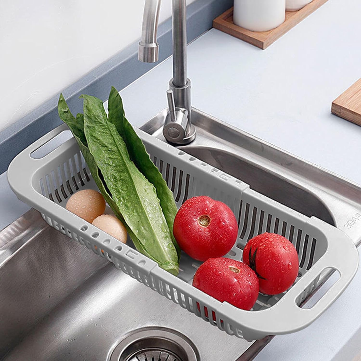 Adjustable Over-Sink Colander: Effortless Kitchen Drainage