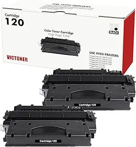 120 Black Toner Cartridge 2 Pack for Canon Printers - High Yield