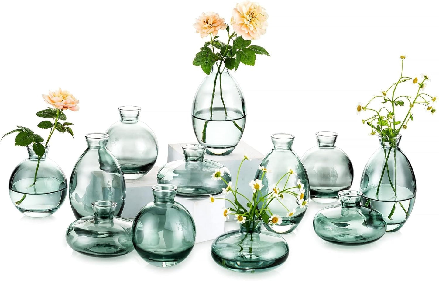 Glass Bud Vase Set: 12Pcs Mini Vases for Elegant Centerpieces