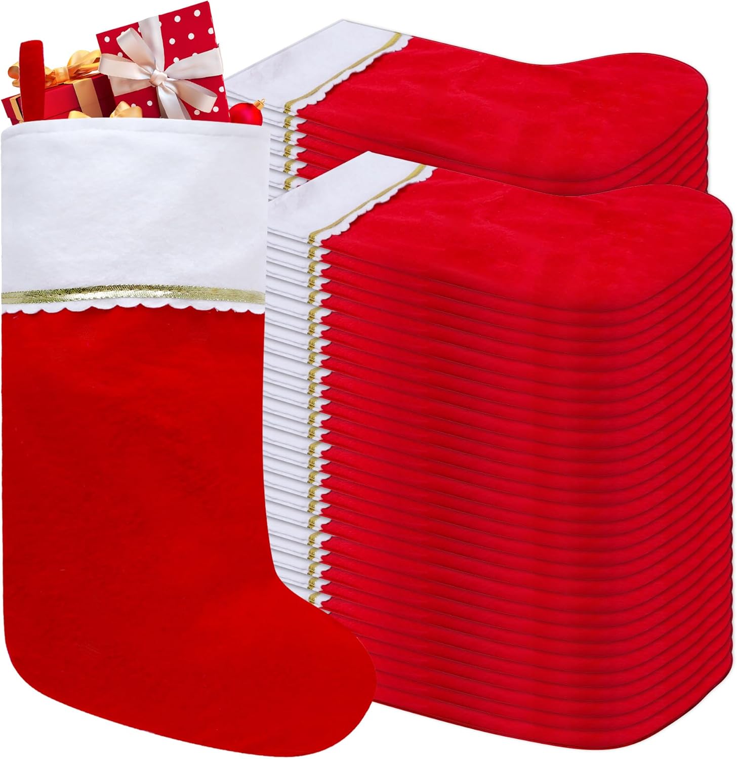Tokforty 60 Pack Felt Christmas Stockings for Holiday Cheer
