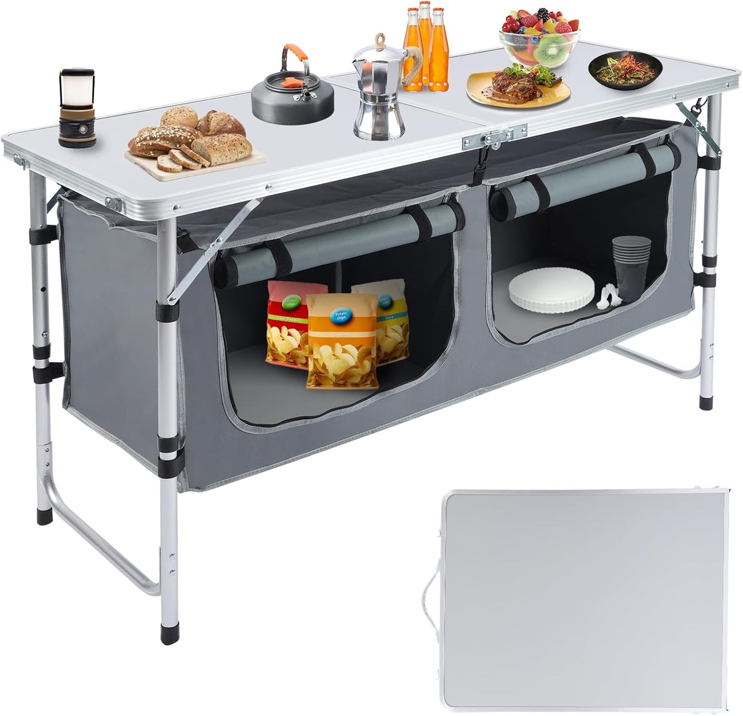 Outdoor Folding Camping Table with Storage Organizer for All Occasions