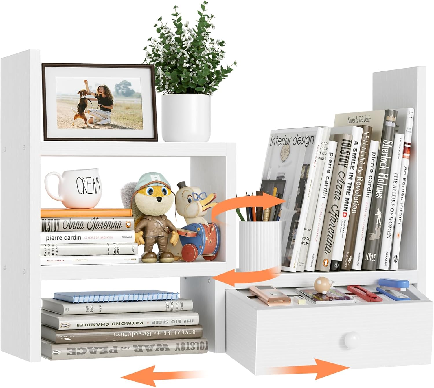 White Desk Organizer Shelf - Stylish Space-Saving Solution!