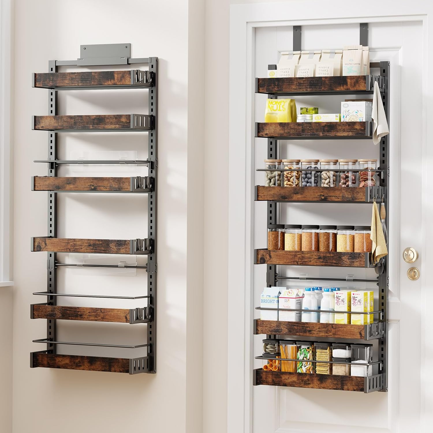 6 Tier Over The Door Pantry Organizer for Kitchen Storage