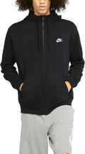 Men's Fleece Full Zip Hoodie Black/Black/White - 3XL-T