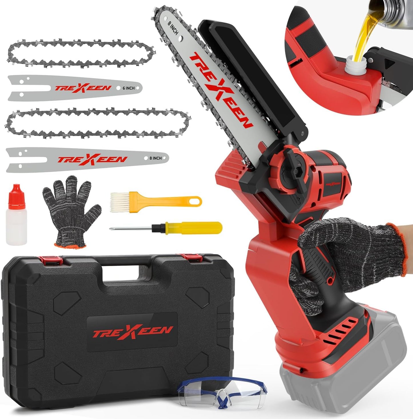 Mini Chainsaw for Mwk M18 Battery - 8-Inch & 6-Inch Cordless