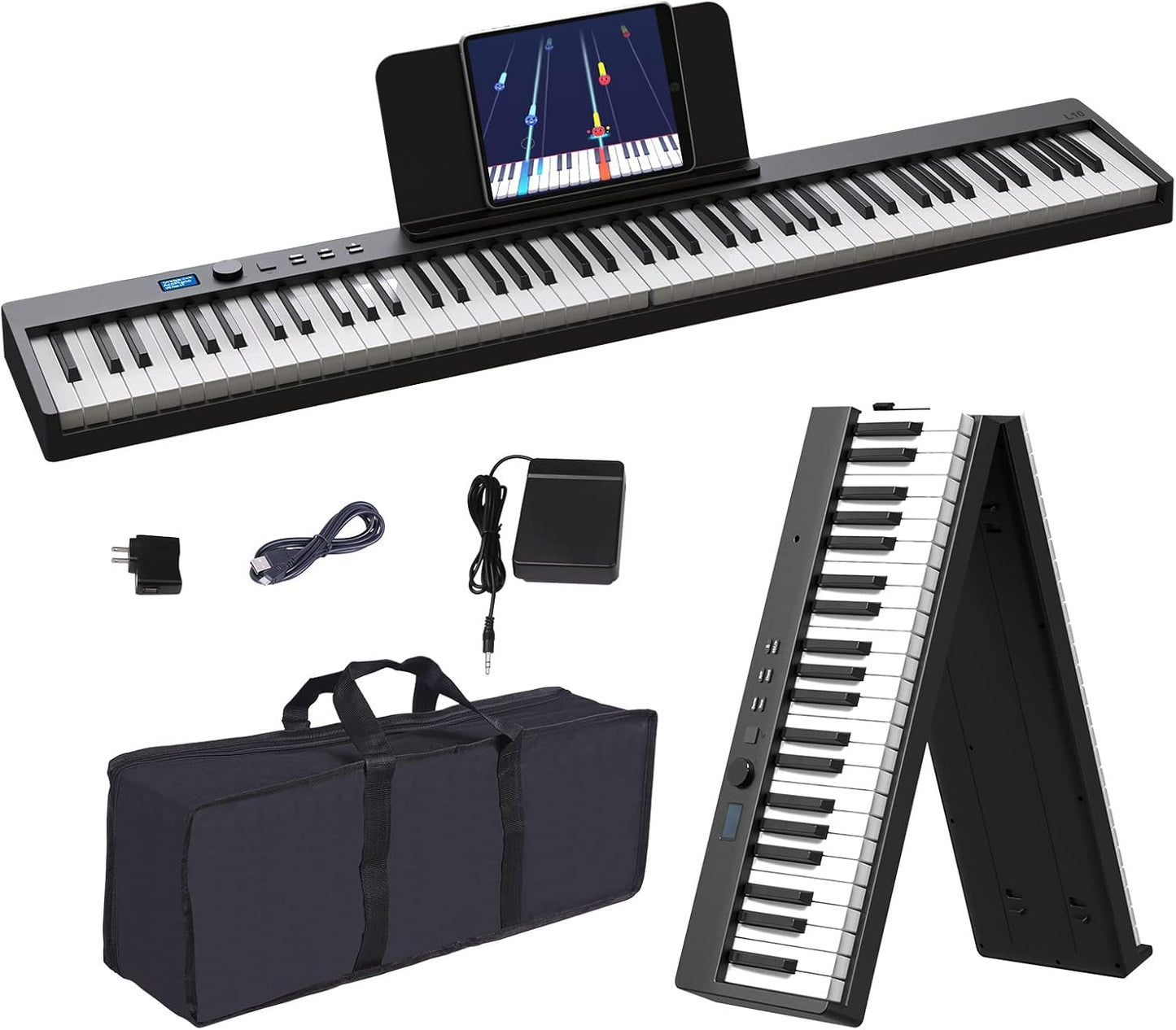Portable 88-Key Foldable Piano Keyboard by KONIX
