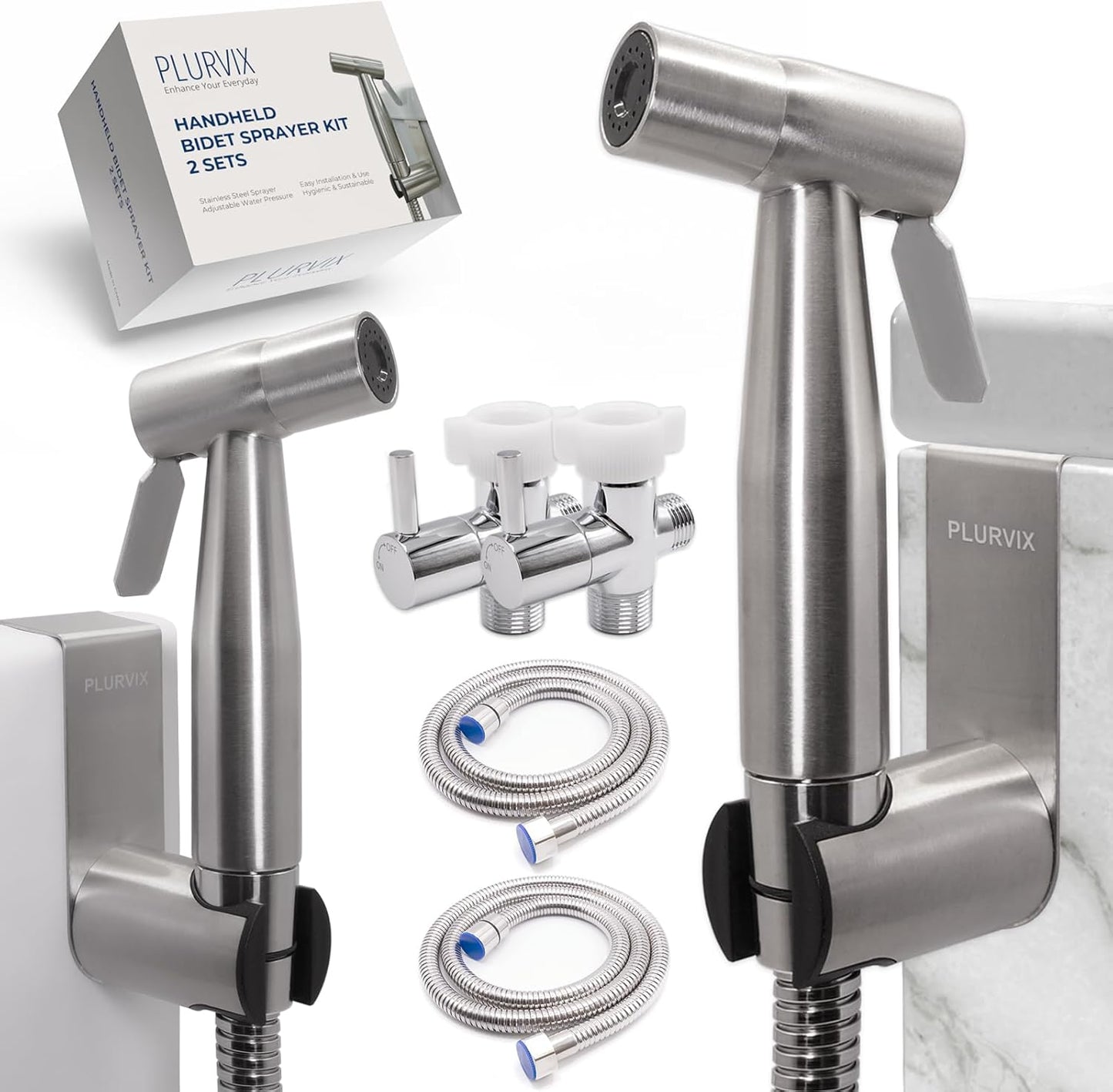 Handheld Bidet Sprayer Kit for Toilet - Adjustable Water Pressure