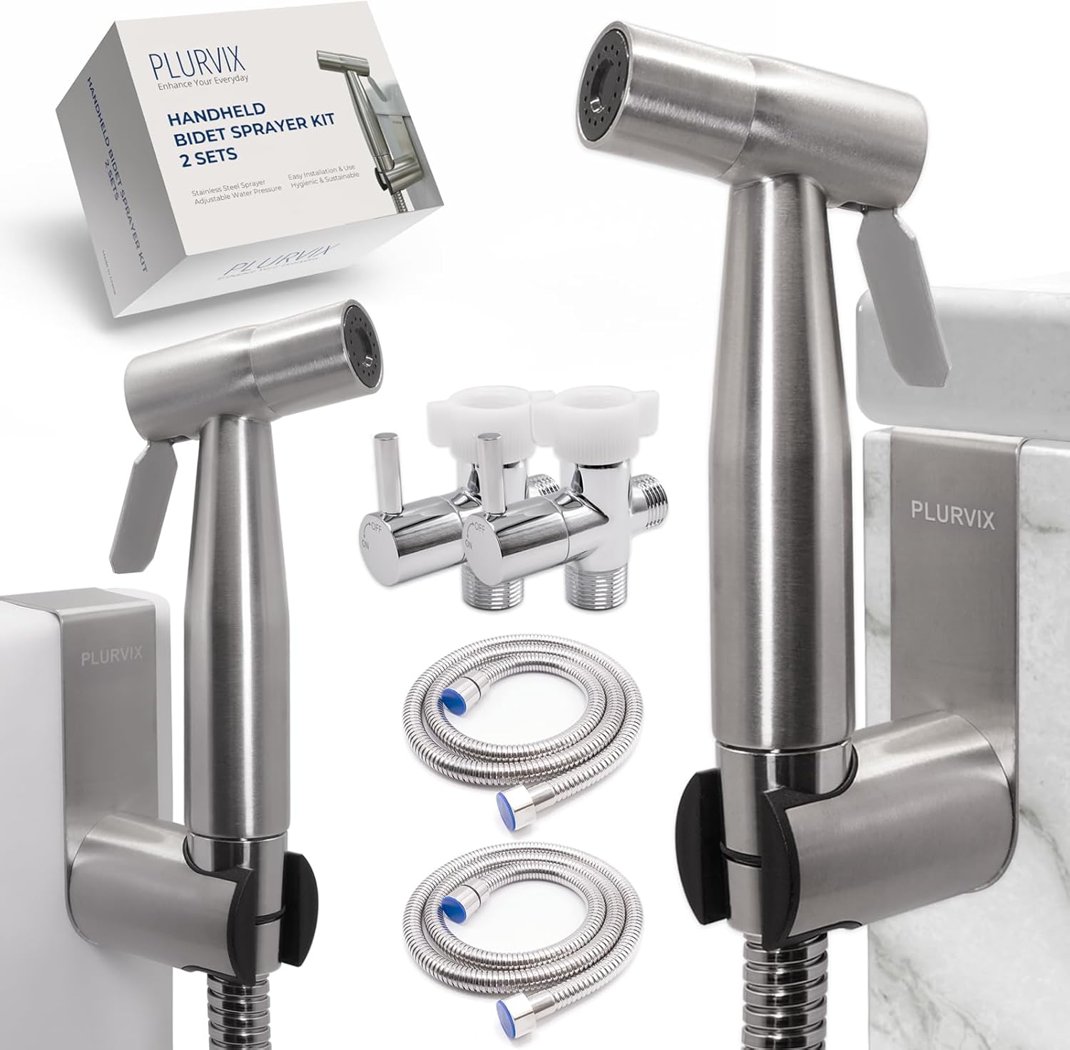 Handheld Bidet Sprayer Kit for Toilet - Adjustable Water Pressure