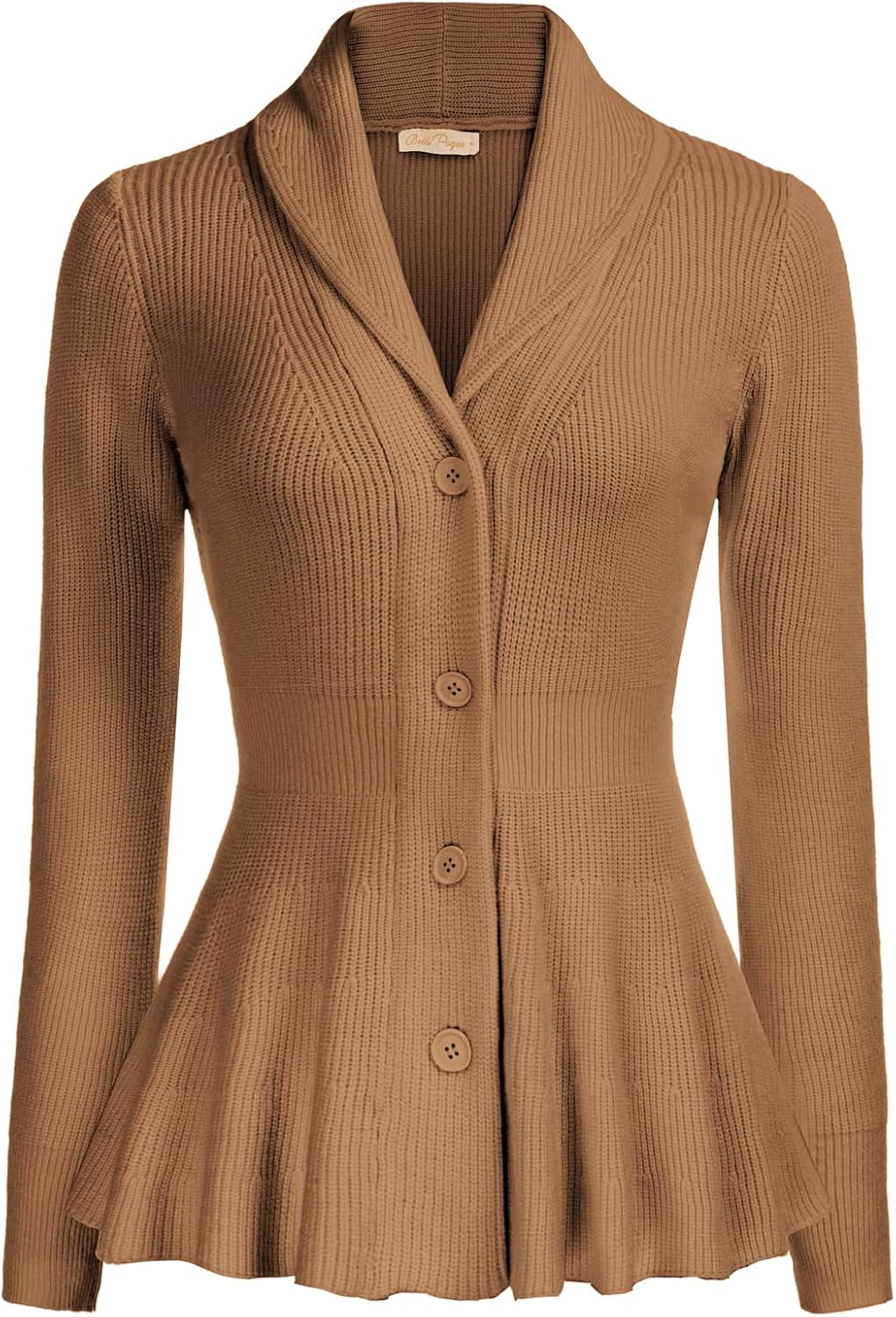 Vintage Cardigan Sweater for Women - Shawl Lapel Design