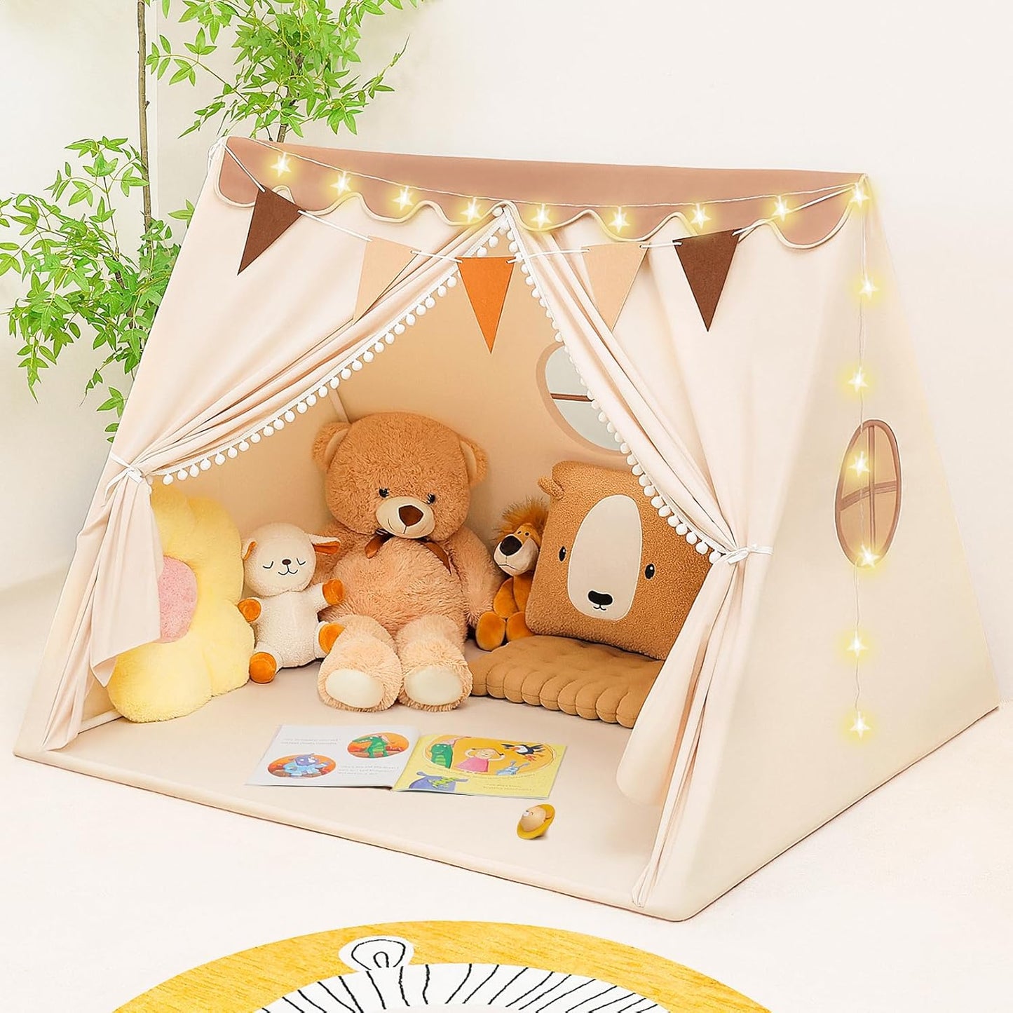 PIIKAGO Indoor Kids Tent with Star Lights - Magical Playtime!