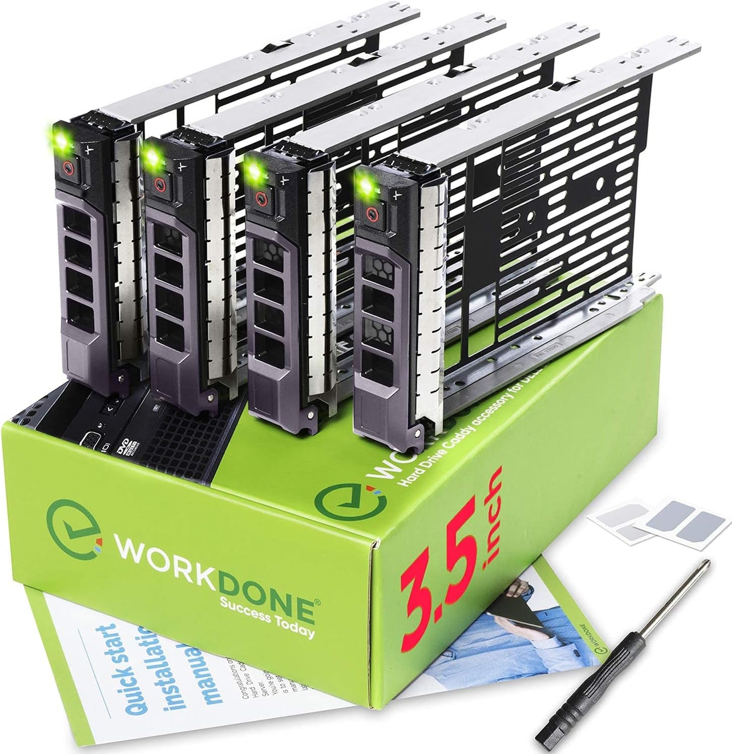 WORKDONE 4-Pack 3.5 inch Hard Drive Caddy for Dell Servers