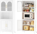 MetalMax Tall Kitchen Pantry Cabinet with Glass Doors