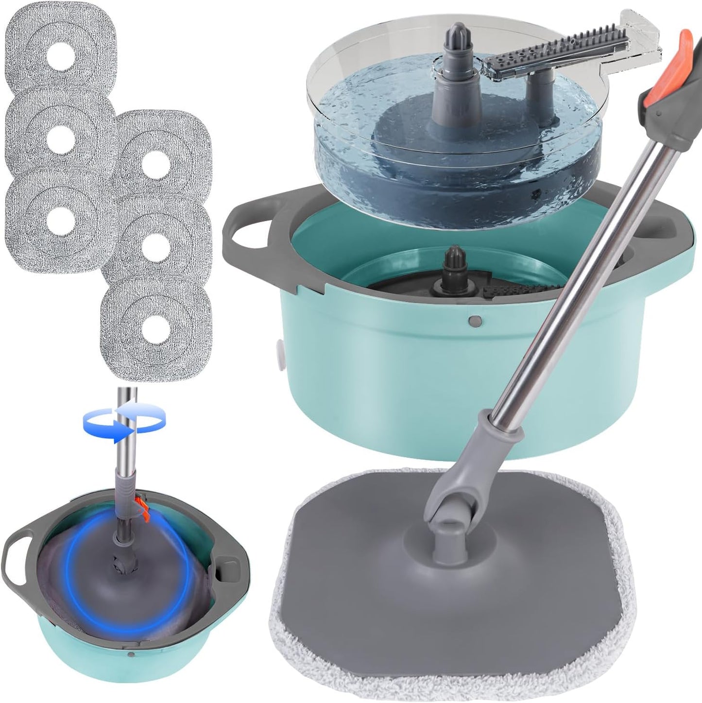 WENGROU Spin Mop and Bucket Set for Efficient Cleaning