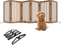 Freestanding Pet Gate Foldable Dog Gate 110 in Wide - No-Drill Wooden