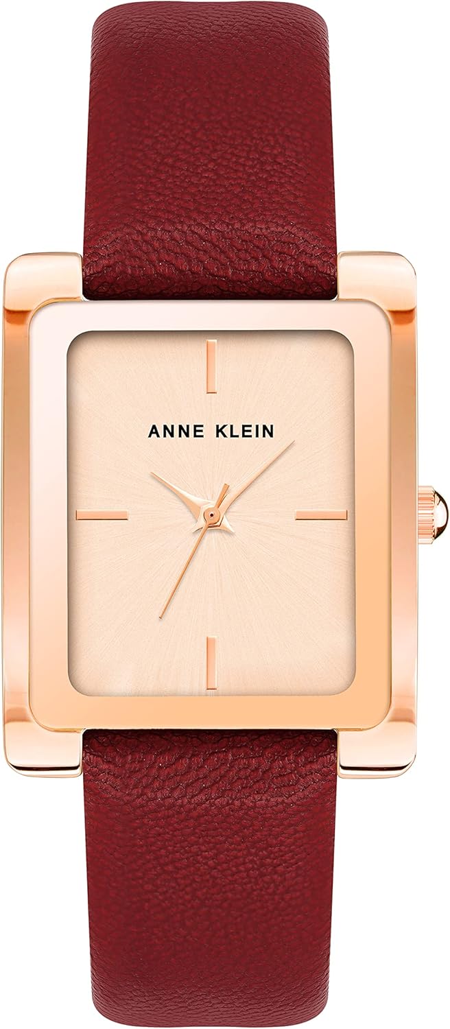 Anne Klein Women's Leather Strap Watch with Elegant Design