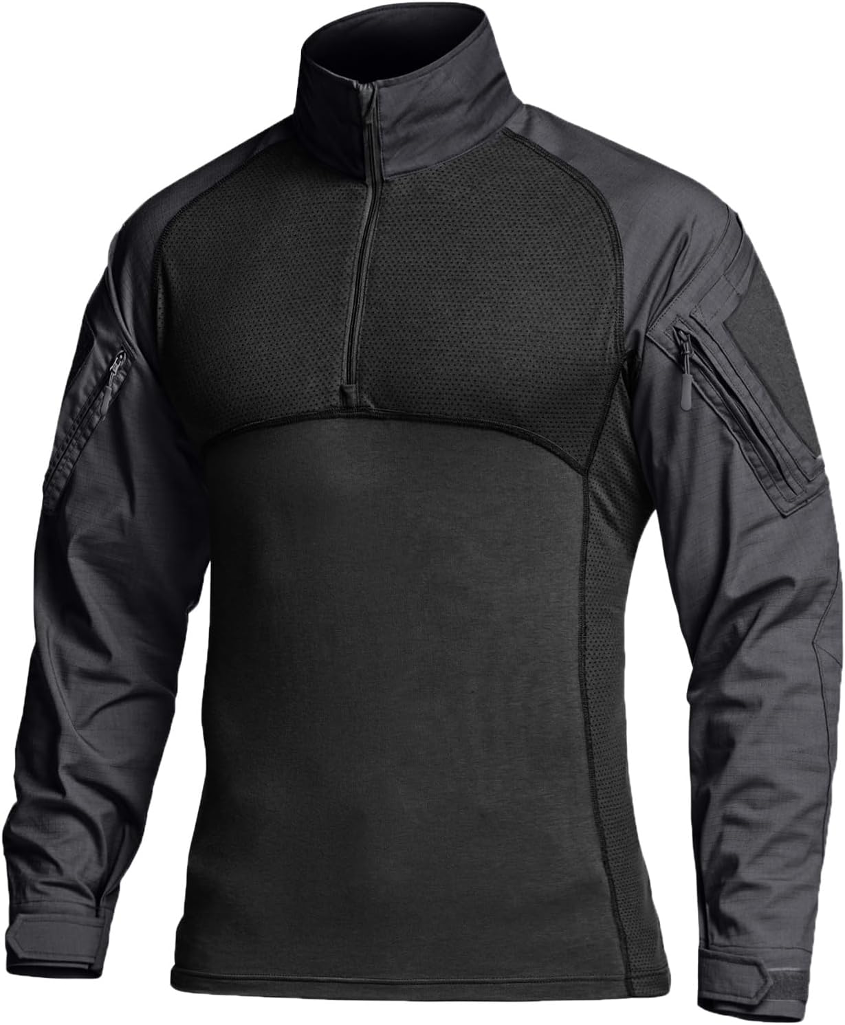 CQR Men's Tactical Combat Shirt with 1/4 Zip and Pockets