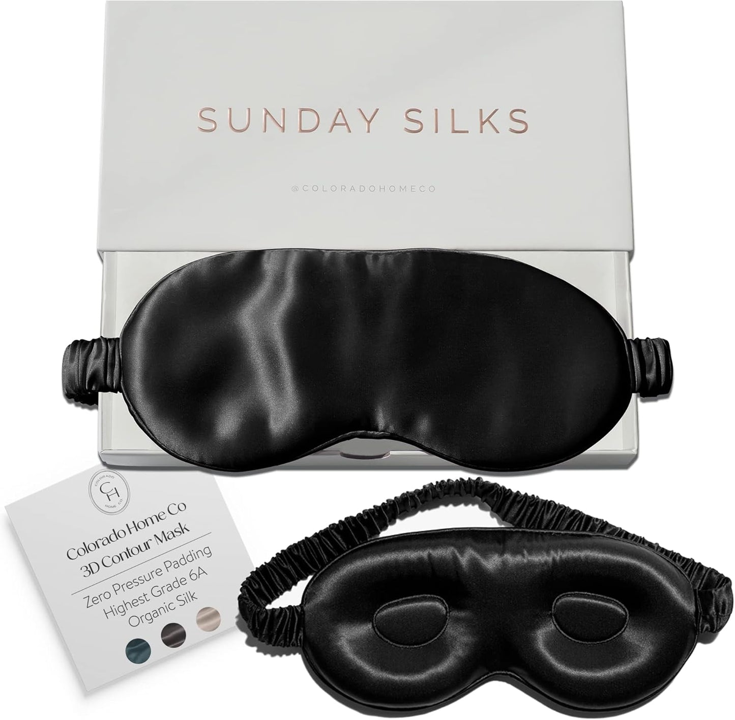 3D Contoured Silk Sleep Mask for Lash Extensions and Travel
