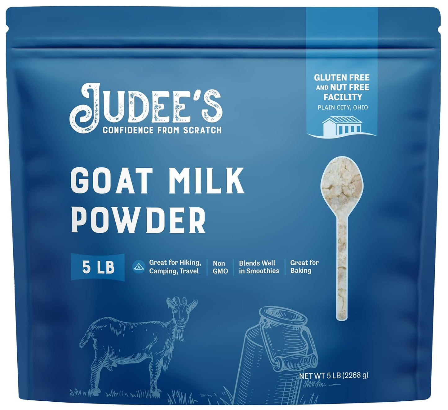 Judees Goat Milk Powder 5 lb - Perfect for Smoothies and Baking