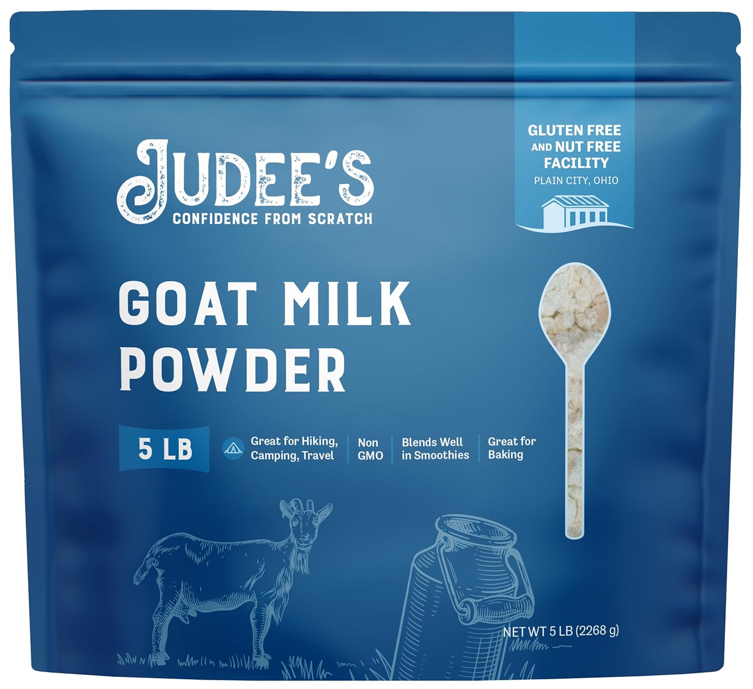 Judees Goat Milk Powder 5 lb - Perfect for Smoothies and Baking