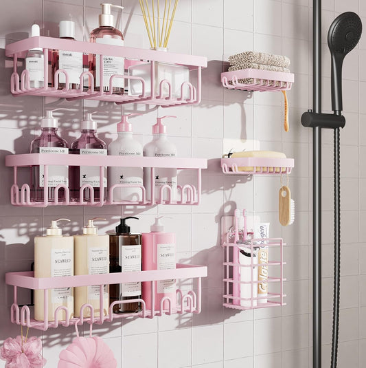 Veken Rustproof Waterproof Shower Caddy 6-Pack for Organizing