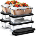 Glass Bread Loaf Pans Set of 6 - Stackable Oven-Safe Loaf Pans