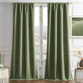 Joydeco Coconut Green Velvet Curtains for Luxurious Home Decor