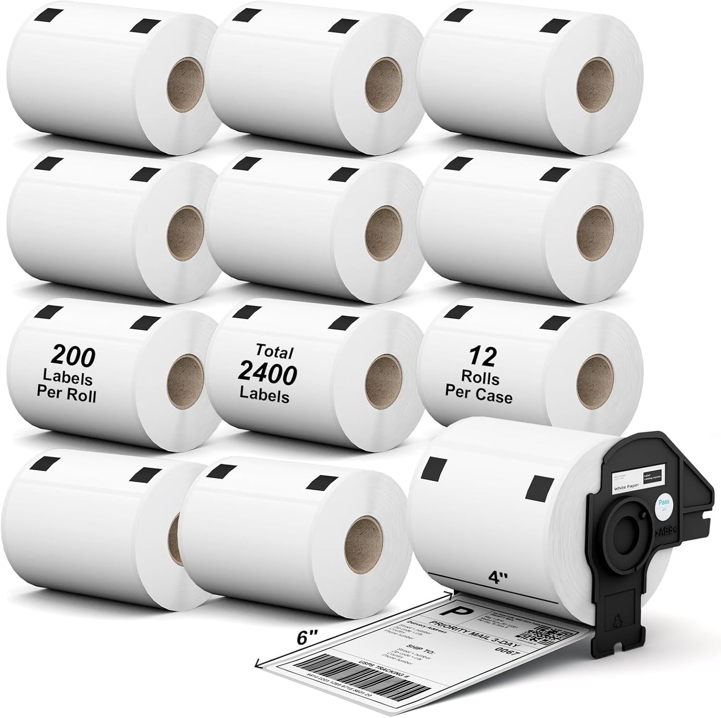 2400 Labels 4x6 Shipping Thermal Label Replacement for QL Printers