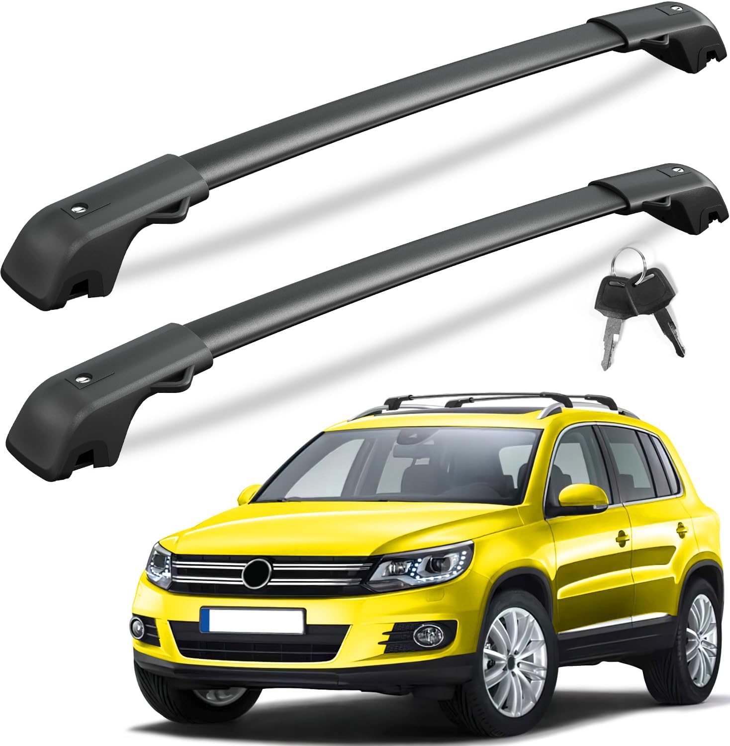 KINGGERI Roof Rack Cross Bars for Volkswagen Tiguan and Taos
