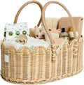Bebe Bask Scalloped Diaper Caddy Poppy - Handcrafted Natural Organizer