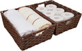 Large Wicker Storage Basket Set of 2 for Home Organization