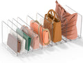 Bag & Purse Organizer for Closet - Adjustable Clear Handbag Shelf