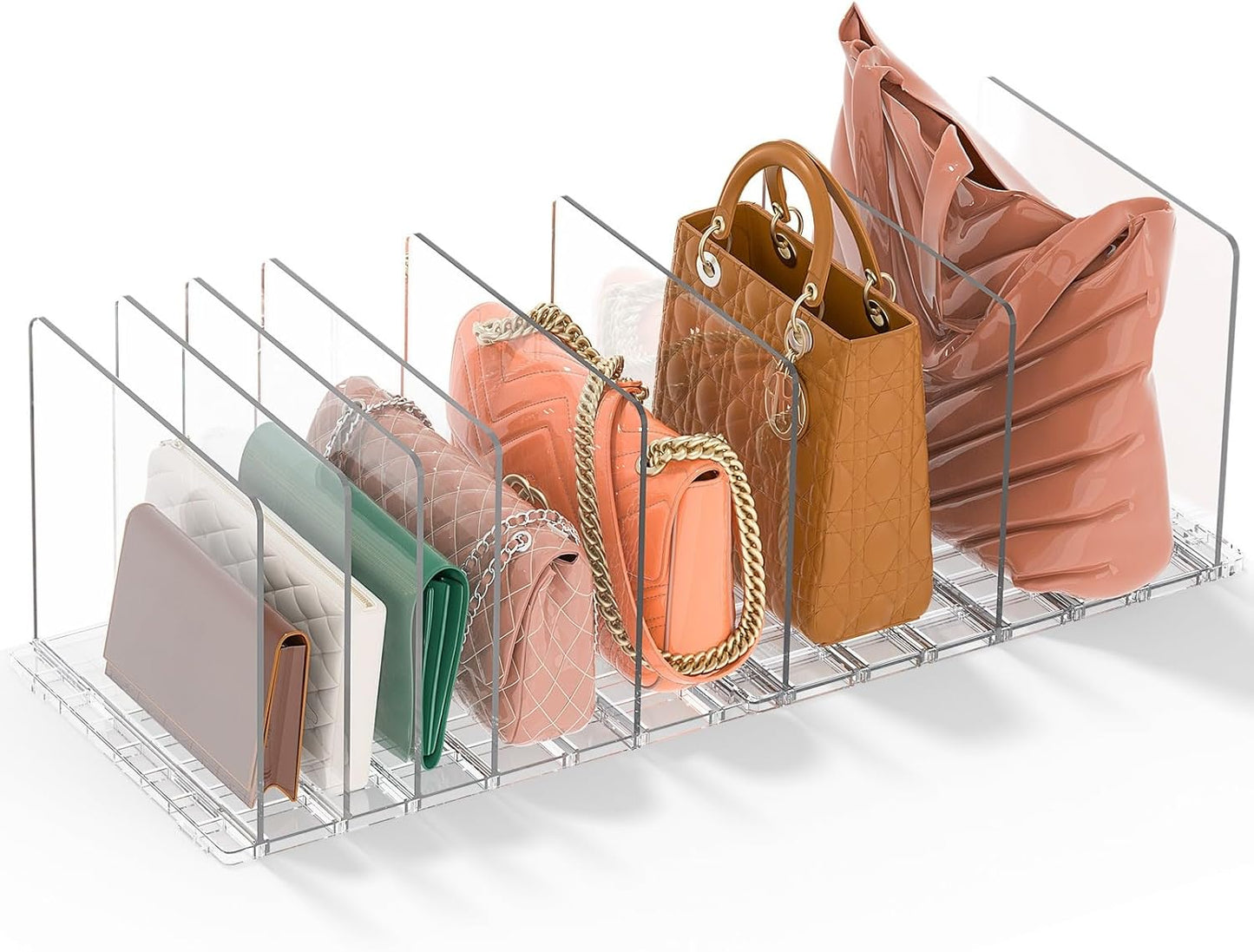 GoMaihe Bag & Purse Organizer: Adjustable Clear Handbag Shelf