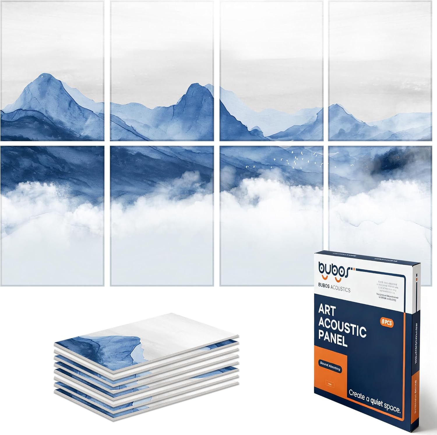 BUBOS 8 Pack Art Acoustic Panels for Soundproofing Walls
