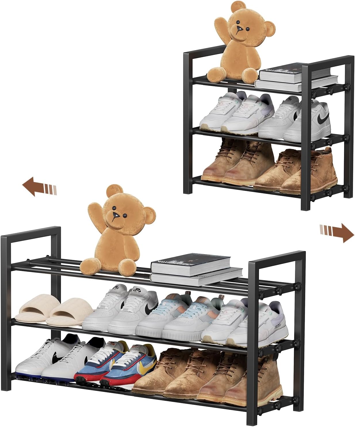 3-Tier Expandable Shoe Rack for Heavy Duty Storage Needs