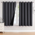 100% Blackout Curtains 63 in Long Dark Grey Panels - Full Room