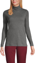 Women's Supima Cotton Fitted Long Sleeve Turtleneck - Slim Fit Lands