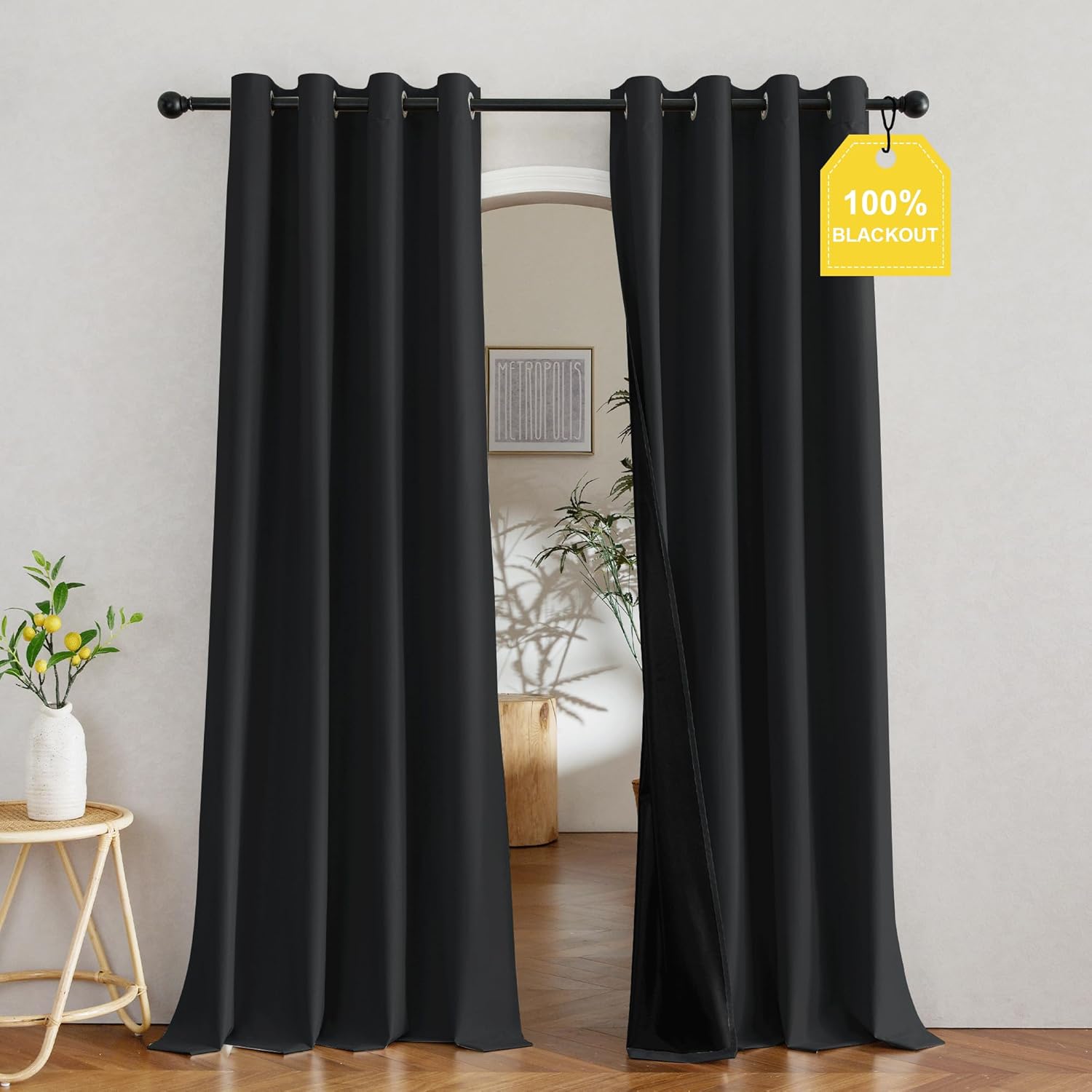 Nicetown 100% Blackout Lightweight Curtains