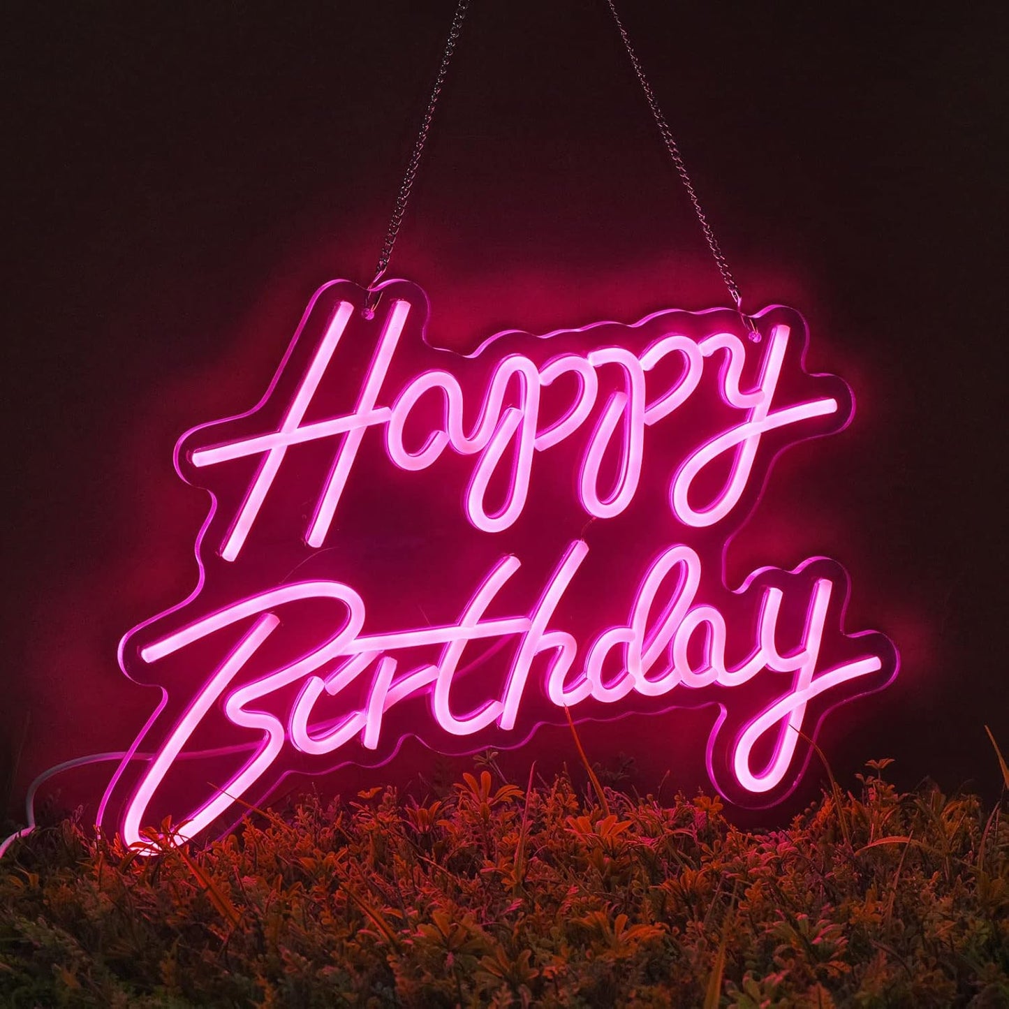 Happy Birthday Neon Sign for Wall Decor with Dimmable Switch