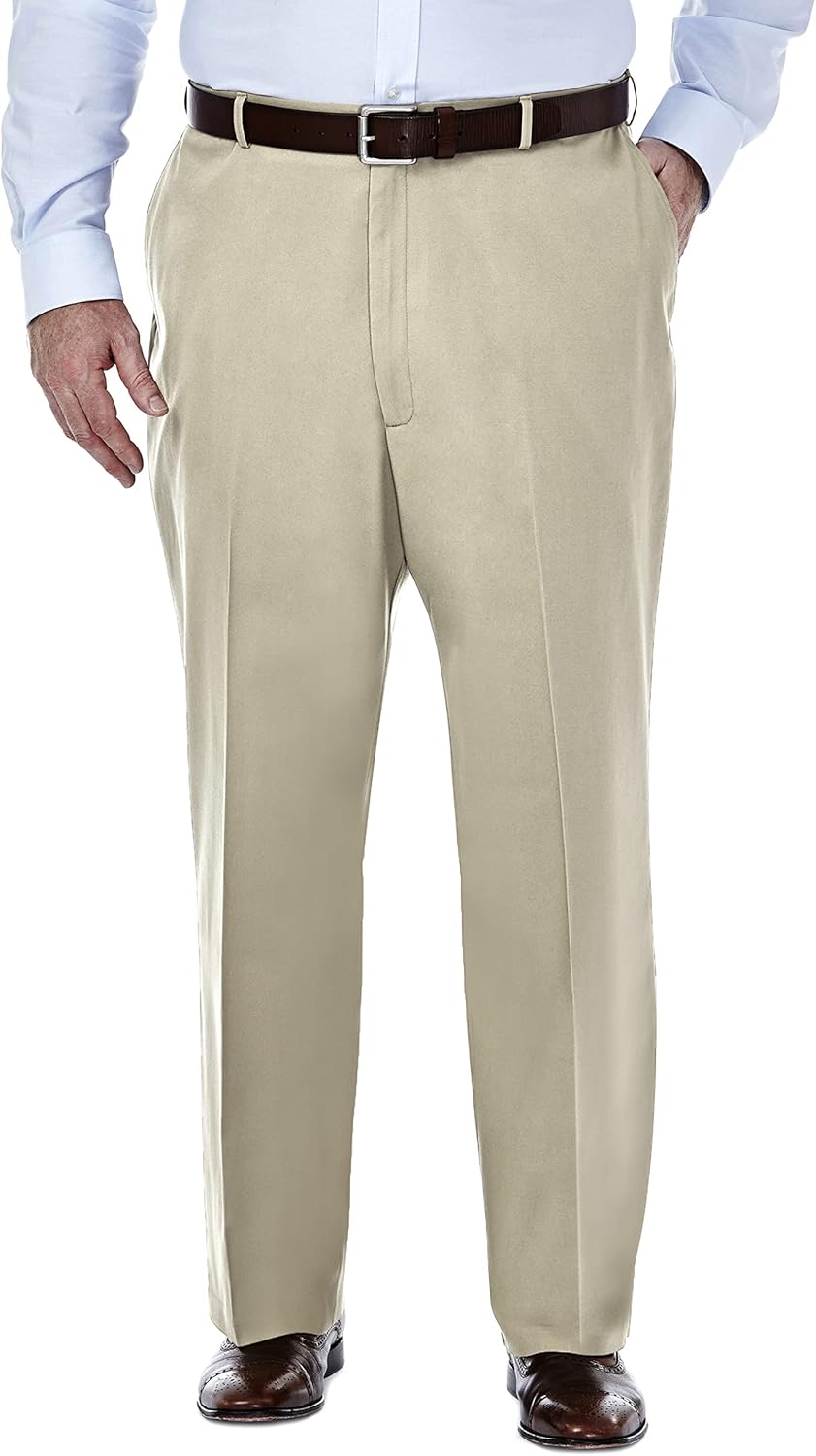 Haggar Men's Premium No Iron Khaki Classic Fit Casual Pant