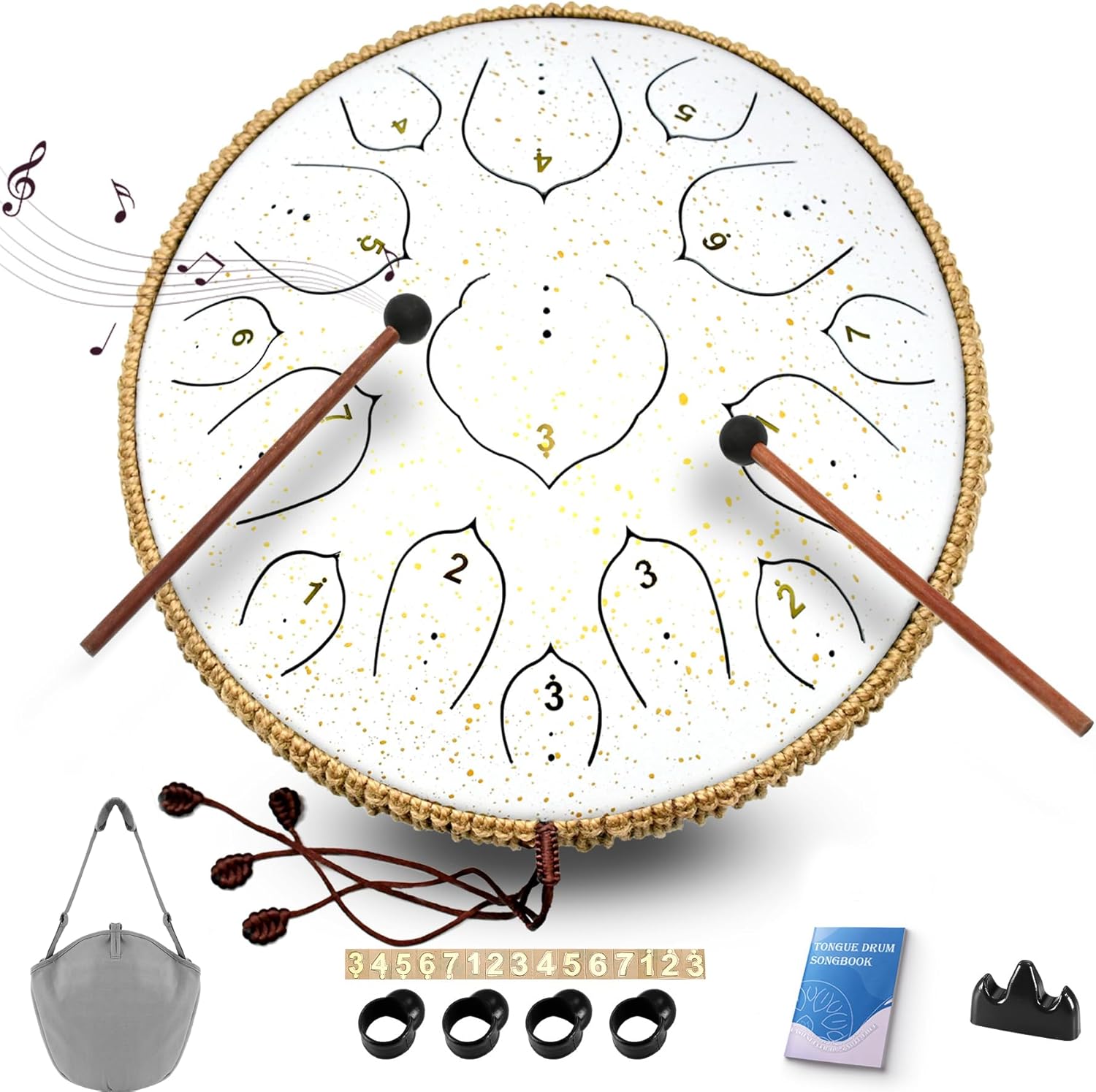 14 Inch Steel Tongue Drum - 15 Notes Hand Pan Instrument