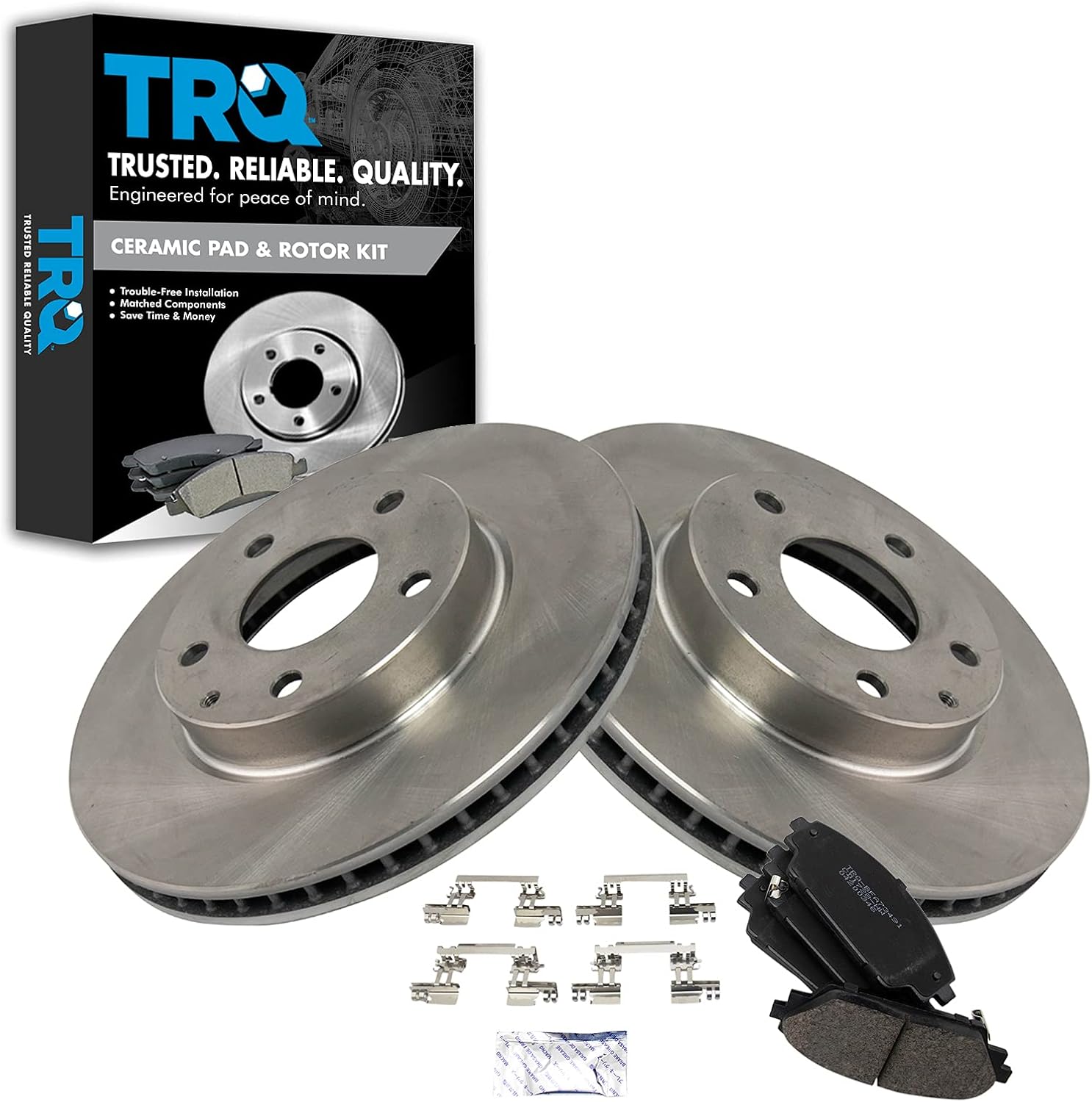 TRQ Front Brake Pad & Rotor Kit for 2014-2021 Mazda Models