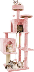 58.5in Large Cat Tree Tower Condo - Multi-Level Pink Cat House