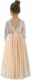 2Bunnies Girl Peony Lace Back A-Line Tulle Dress - Peony White