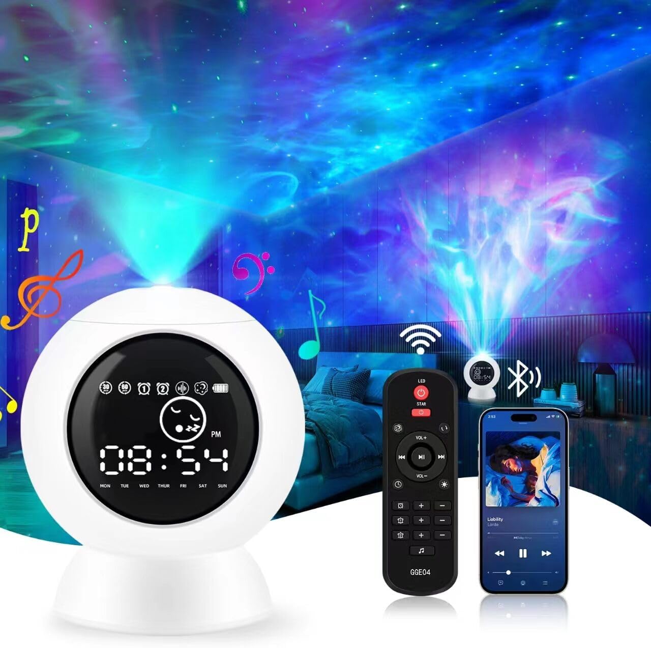 Star Projector & Bluetooth Speaker Combo