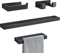 Lairuier 4-Piece Bath Towel Bar Set Matte Black - Durable Bathroom