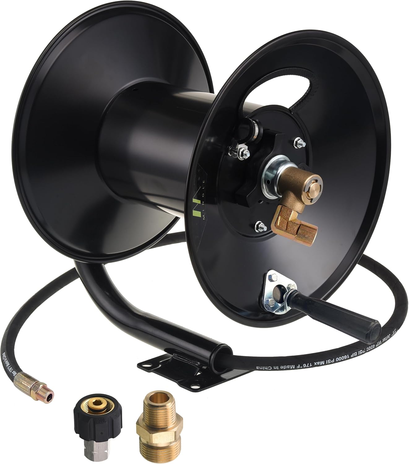 M MINGLE High Pressure Washer Hose Reel 150ft for Durability